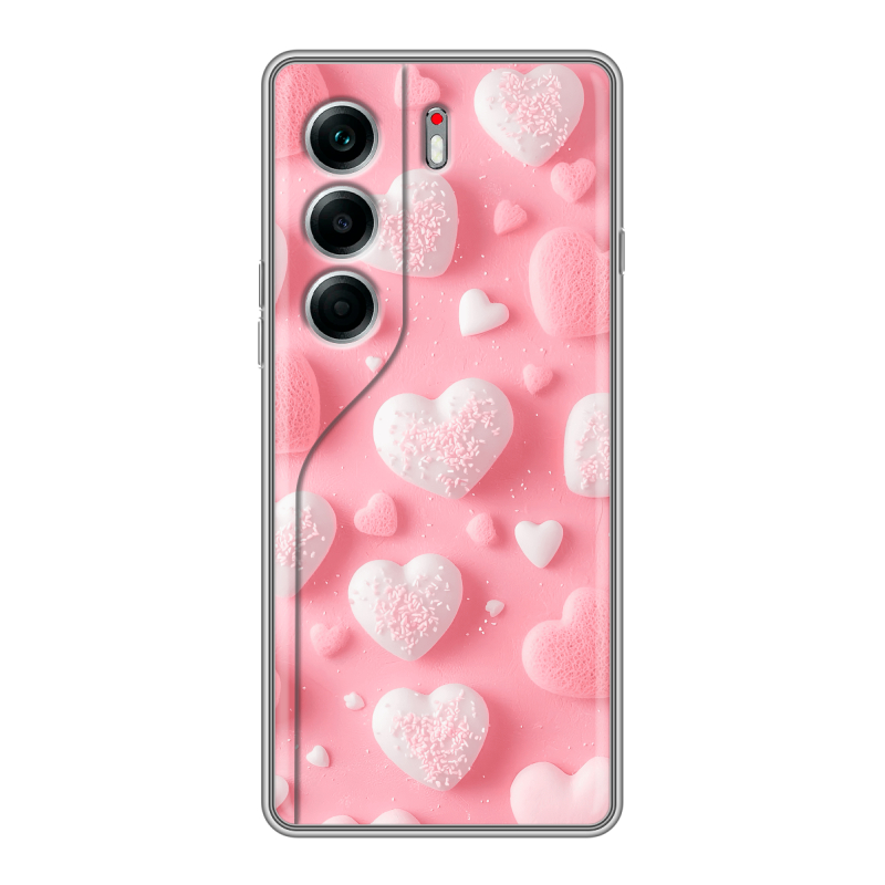 Силиконовый чехол на Tecno Camon 40 Pro 4G с принтом Сердечки Силиконовый чехол на Tecno Camon 40 Pro 4G с принтом Сердечки