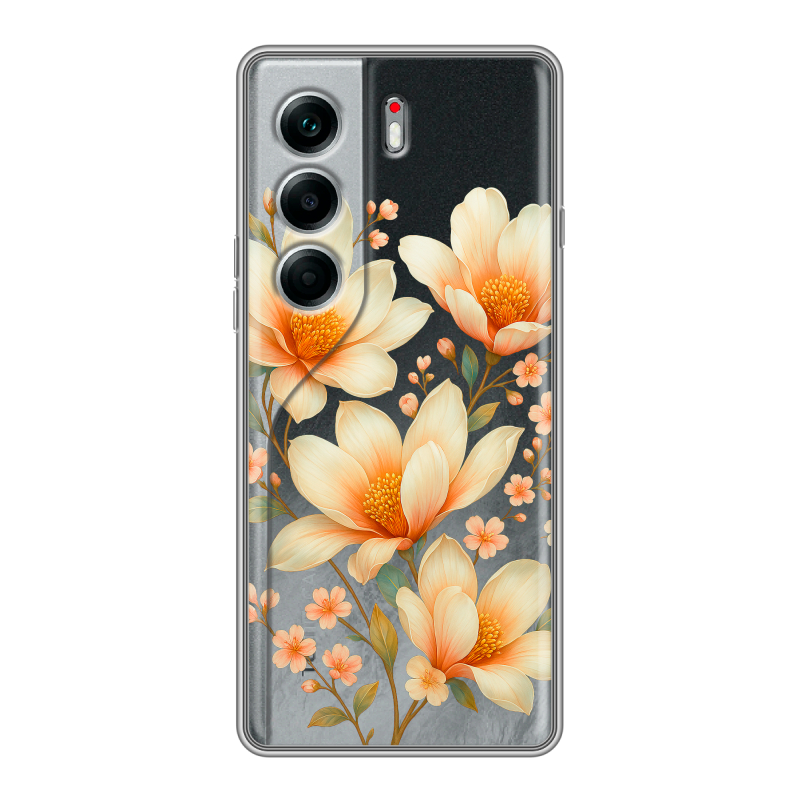 Силиконовый чехол на Tecno Camon 40 Pro 4G с принтом Цветы Силиконовый чехол на Tecno Camon 40 Pro 4G с принтом Цветы