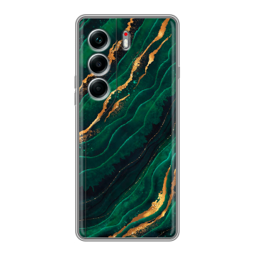 Силиконовый чехол на Tecno Camon 40 Pro 5G с принтом Мрамор зеленое золото Силиконовый чехол на Tecno Camon 40 Pro 5G с принтом Мрамор зеленое золото
