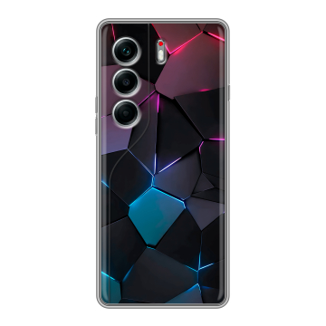 Силиконовый чехол на Tecno Camon 40 Pro 5G с принтом Геометрия неона Силиконовый чехол на Tecno Camon 40 Pro 5G с принтом Геометрия неона