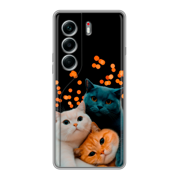 Силиконовый чехол на Tecno Camon 40 Pro 5G с принтом Кошки Силиконовый чехол на Tecno Camon 40 Pro 5G с принтом Кошки