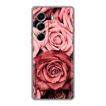 Силиконовый чехол на Tecno Camon 40 Pro 5G с принтом Цветы розы Силиконовый чехол на Tecno Camon 40 Pro 5G с принтом Цветы розы