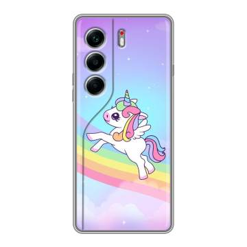 Силиконовый чехол на Tecno Camon 40 Pro 5G с принтом Единорог Силиконовый чехол на Tecno Camon 40 Pro 5G с принтом Единорог
