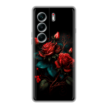 Силиконовый чехол на Tecno Camon 40 Pro 5G с принтом Розы красные Силиконовый чехол на Tecno Camon 40 Pro 5G с принтом Розы красные