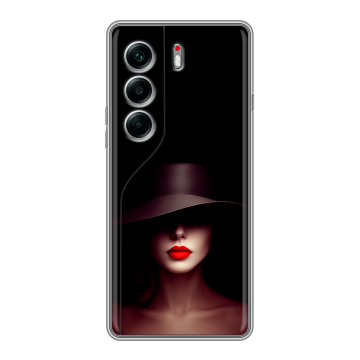 Силиконовый чехол на Tecno Camon 40 Pro 5G с принтом Девушка в шляпе Силиконовый чехол на Tecno Camon 40 Pro 5G с принтом Девушка в шляпе