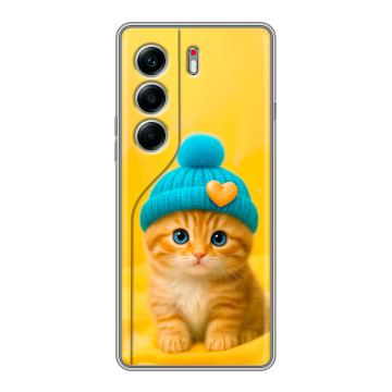 Силиконовый чехол на Tecno Camon 40 Pro 5G с принтом Котенок в шапке Силиконовый чехол на Tecno Camon 40 Pro 5G с принтом Котенок в шапке