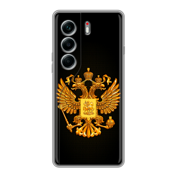 Силиконовый чехол на Tecno Camon 40 Pro 5G с принтом Герб России желтый