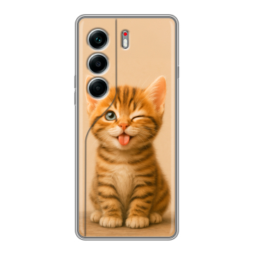 Силиконовый чехол на Tecno Camon 40 Pro 5G с принтом котенок