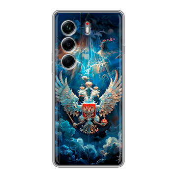 Силиконовый чехол на Tecno Camon 40 Pro 5G с принтом Герб флаг России Силиконовый чехол на Tecno Camon 40 Pro 5G с принтом Герб флаг России