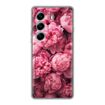 Силиконовый чехол на Tecno Camon 40 Pro 5G с принтом цветы пионы Силиконовый чехол на Tecno Camon 40 Pro 5G с принтом цветы пионы