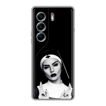 Силиконовый чехол на Tecno Camon 40 Pro 5G с принтом монашка Силиконовый чехол на Tecno Camon 40 Pro 5G с принтом монашка