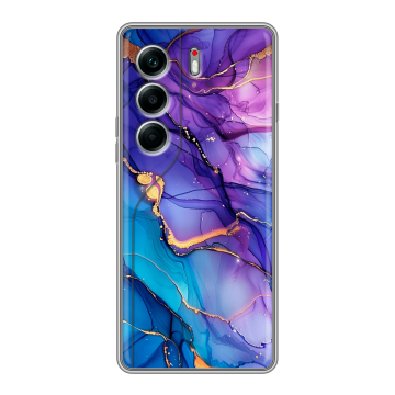 Силиконовый чехол на Tecno Camon 40 Pro 5G с принтом синий мрамор Силиконовый чехол на Tecno Camon 40 Pro 5G с принтом синий мрамор