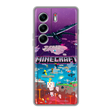 Силиконовый чехол на Tecno Camon 40 Pro 5G с принтом Майнкрафт Minecraft
