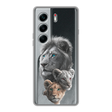 Силиконовый чехол на Tecno Camon 40 Pro 5G с принтом Львы