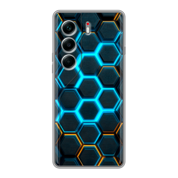 Силиконовый чехол на Tecno Camon 40 Pro 5G с принтом Неоновые соты