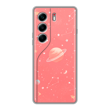 Силиконовый чехол на Tecno Camon 40 Pro 5G с принтом Розовый космос