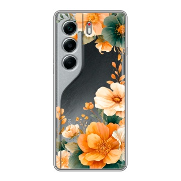 Силиконовый чехол на Tecno Camon 40 Pro 5G с принтом Цветы принт