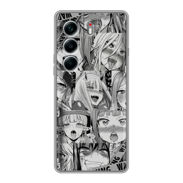 Силиконовый чехол на Tecno Camon 40 Pro 5G с принтом Ahegao Ахегао Аниме