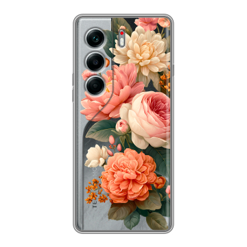 Силиконовый чехол на Tecno Camon 40 Pro 5G с принтом цветы