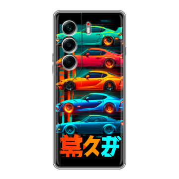 Силиконовый чехол на Tecno Camon 40 Pro 5G с принтом машины тачки