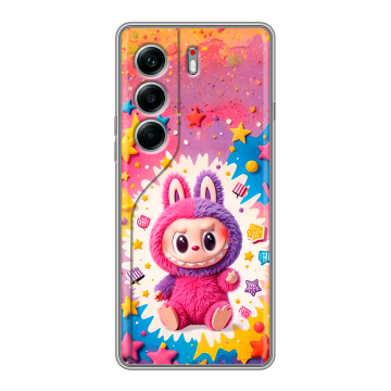 Силиконовый чехол на Tecno Camon 40 Pro 5G с принтом Labubu Лабубу