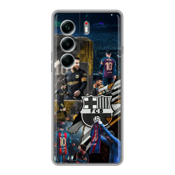 Силиконовый чехол на Tecno Camon 40 Pro 5G с принтом Messi Barcelona