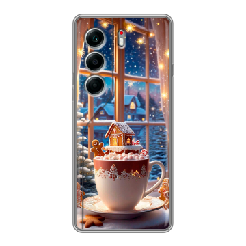 Силиконовый чехол на Tecno Camon 40 Pro 5G с принтом Новый год