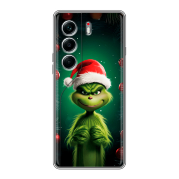 Силиконовый чехол на Tecno Camon 40 Pro 5G с принтом Гринч Новый год Рождество