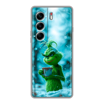 Силиконовый чехол на Tecno Camon 40 Pro 5G с принтом Новый год гринч