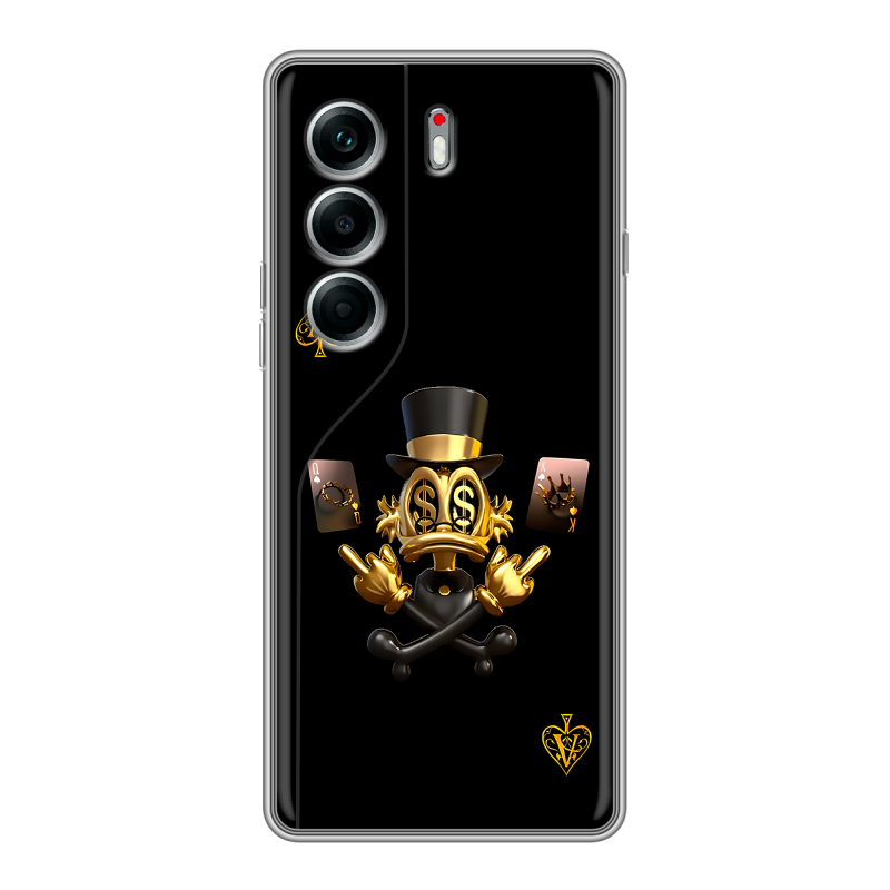 Силиконовый чехол на Tecno Camon 40 Pro 5G с принтом Золотой скрудж макдак Силиконовый чехол на Tecno Camon 40 Pro 5G с принтом Золотой скрудж макдак