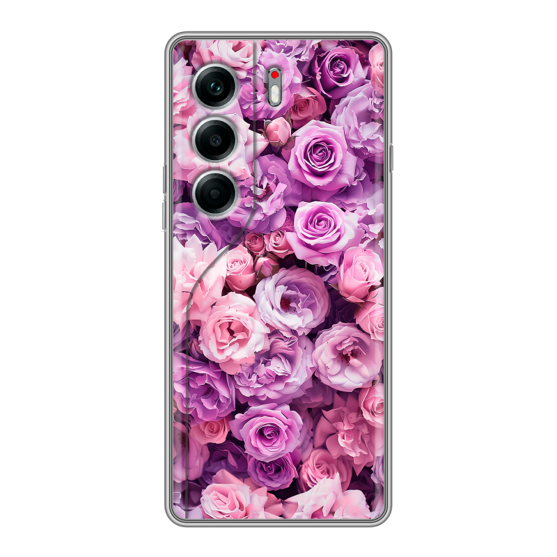 Силиконовый чехол на Tecno Camon 40 Pro 5G с принтом лавандовые розы Силиконовый чехол на Tecno Camon 40 Pro 5G с принтом лавандовые розы