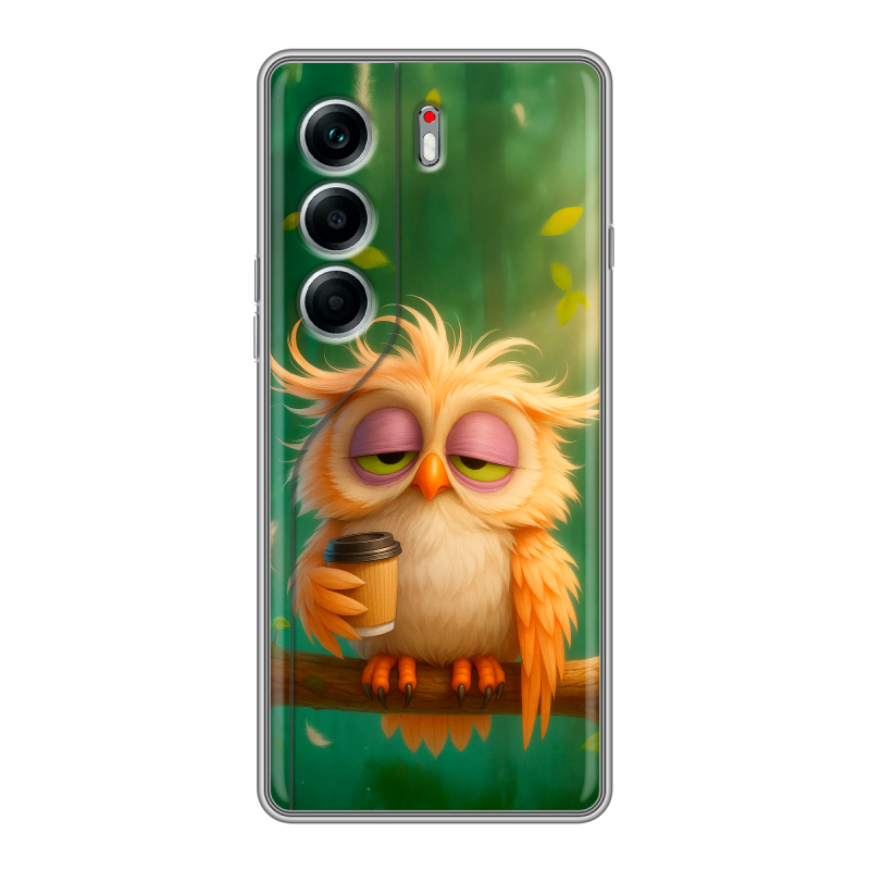 Силиконовый чехол на Tecno Camon 40 Pro 5G с принтом сова Силиконовый чехол на Tecno Camon 40 Pro 5G с принтом сова