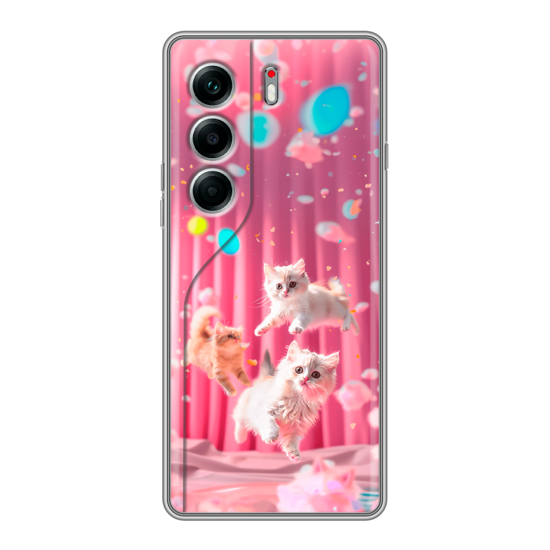Силиконовый чехол на Tecno Camon 40 Pro 5G с принтом милые котики Силиконовый чехол на Tecno Camon 40 Pro 5G с принтом милые котики