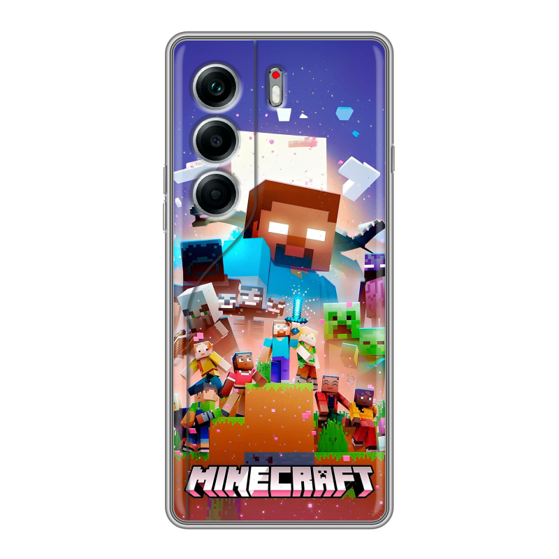 Силиконовый чехол на Tecno Camon 40 Pro 5G с принтом Майнкрафт Minecraft Силиконовый чехол на Tecno Camon 40 Pro 5G с принтом Майнкрафт Minecraft
