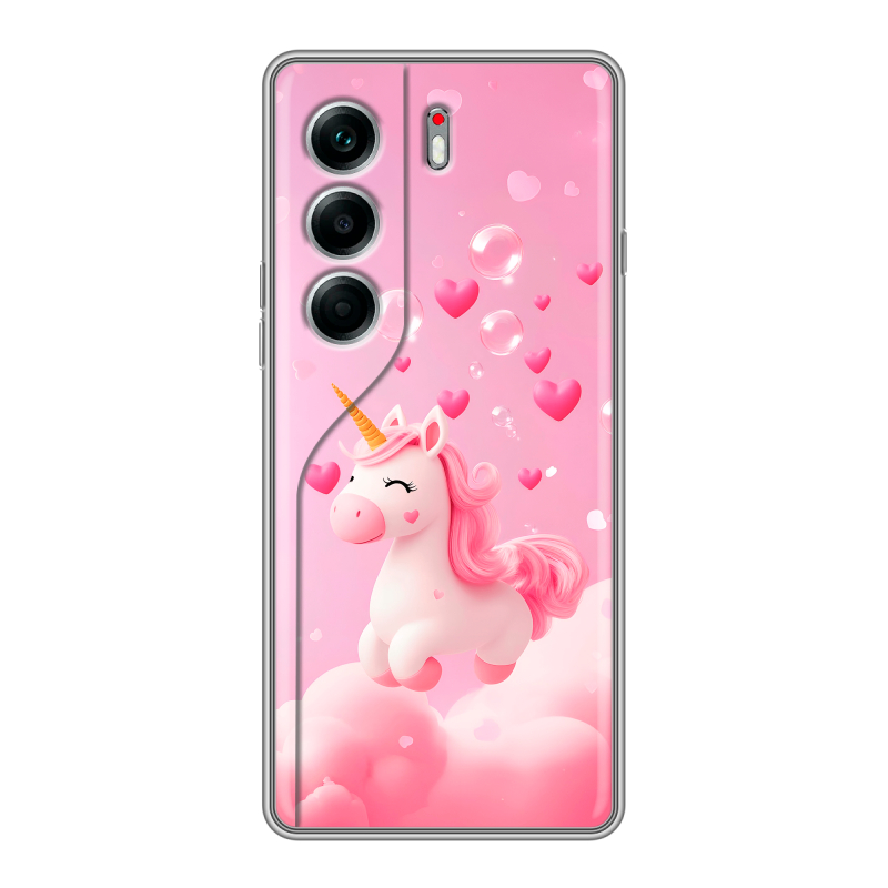 Силиконовый чехол на Tecno Camon 40 Pro 5G с принтом Единорог Силиконовый чехол на Tecno Camon 40 Pro 5G с принтом Единорог