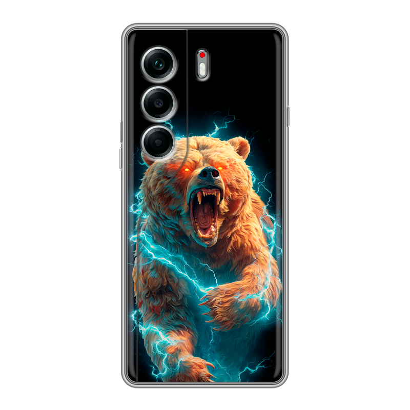 Силиконовый чехол на Tecno Camon 40 Pro 5G с принтом Медведь Силиконовый чехол на Tecno Camon 40 Pro 5G с принтом Медведь