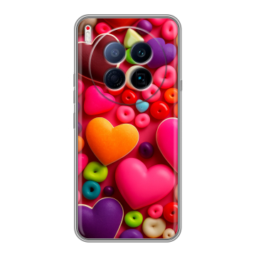 Силиконовый чехол на Tecno Camon 40 Premier 5G с принтом Сердечки Силиконовый чехол на Tecno Camon 40 Premier 5G с принтом Сердечки