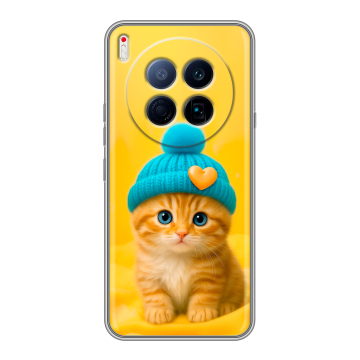 Силиконовый чехол на Tecno Camon 40 Premier 5G с принтом Котенок в шапке