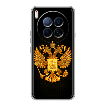 Силиконовый чехол на Tecno Camon 40 Premier 5G с принтом Герб России желтый
