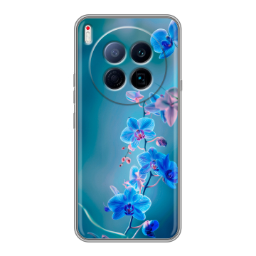 Силиконовый чехол на Tecno Camon 40 Premier 5G с принтом Голубые цветы