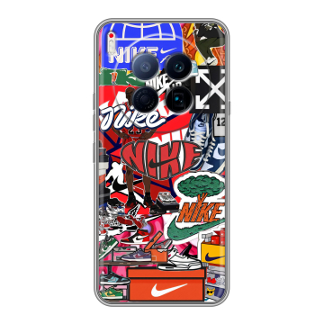 Силиконовый чехол на Tecno Camon 40 Premier 5G с принтом Найк Nike яркий