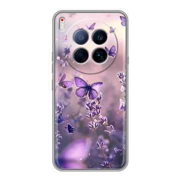 Силиконовый чехол на Tecno Camon 40 Premier 5G с принтом бабочки и лаванда