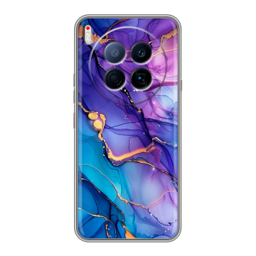 Силиконовый чехол на Tecno Camon 40 Premier 5G с принтом синий мрамор