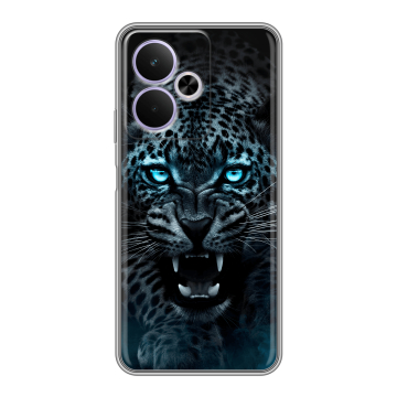 Силиконовый чехол на Realme 14T 5G с принтом Темный леопард
