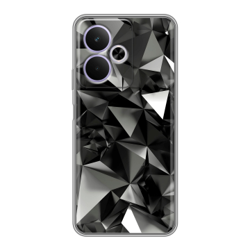 Силиконовый чехол на Realme 14T 5G с принтом Черные кристаллы