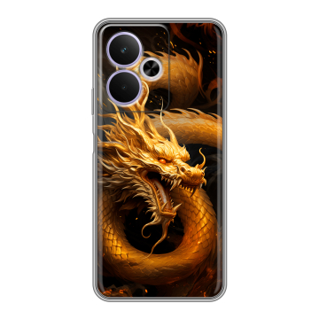 Силиконовый чехол на Realme 14T 5G с принтом Золотой дракон