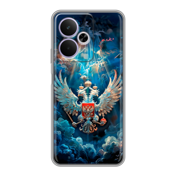 Силиконовый чехол на Realme 14T 5G с принтом Герб флаг России
