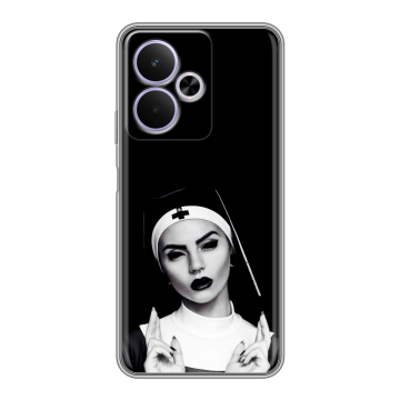 Силиконовый чехол на Realme 14T 5G с принтом монашка Силиконовый чехол на Realme 14T 5G с принтом монашка