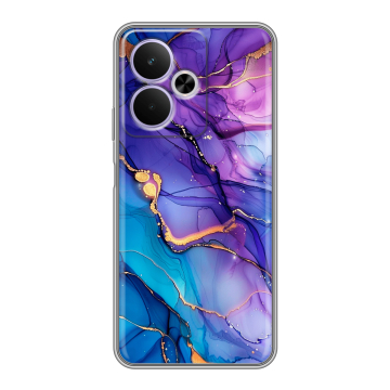 Силиконовый чехол на Realme 14T 5G с принтом синий мрамор Силиконовый чехол на Realme 14T 5G с принтом синий мрамор