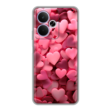 Силиконовый чехол на Realme 14T 5G с принтом розовые сердечки